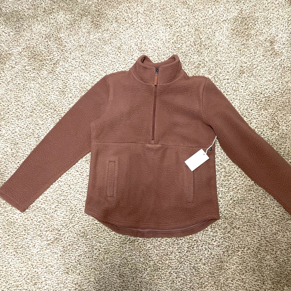 NWT - Small - Women's Free Fly Bamboo Sherpa Fleece Half Zip - Color: Canyon